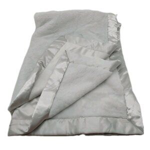 Cloud Island Gray Baby Blanket Satin Trim 30"x38"